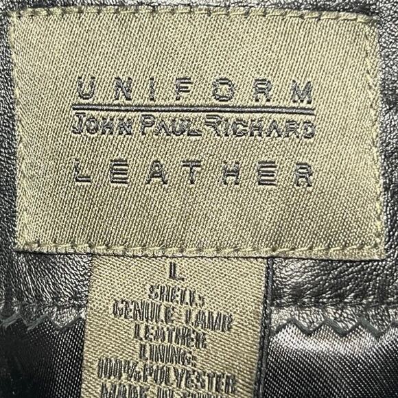 John Paul Richard Uniform 100% Leather Stand-Collar Jacket/L - Picture 7 of 8